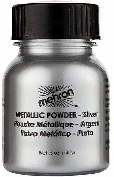 Metaliczny puder do ciała - Mehron Metallic Powder Silver — Zdjęcie N1