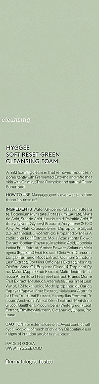 Pianka oczyszczająca z zielonym kompleksem superfood - Hyggee Soft Reset Green Cleansing Foam — Zdjęcie N3