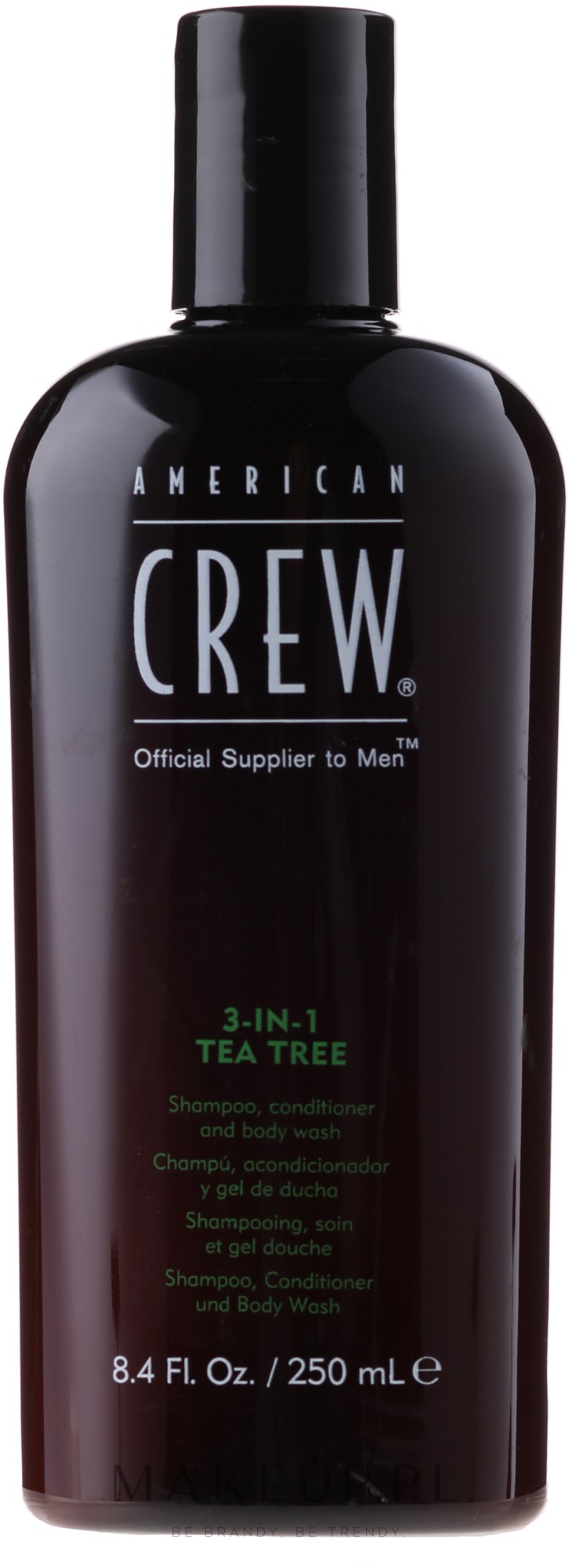 Preparat 3 w 1 do pielęgnacji włosów i ciała Drzewo herbaciane dla mężczyzn - American Crew Tea Tree 3-in-1 Shampoo, Conditioner And Body Wash — Zdjęcie 250 ml