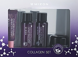 Zestaw - Mizon Collagen Miniature Set (f/toner 40 ml + f/emul 40 ml + f/serum 9,3 ml + f/cr 15 ml) — Zdjęcie N1