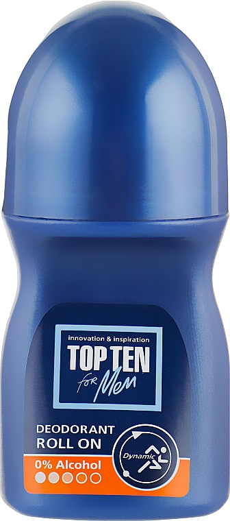 Dezodorant dla mężczyzn do skóry wrażliwej bez alkoholu - Top Ten For Men Dynamic Roll-On — Zdjęcie N1