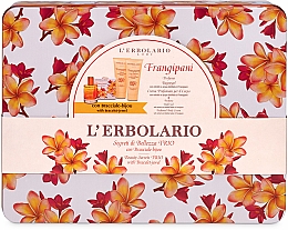 L’Erbolario Frangipani - Zestaw (perfume 50 ml + sh/gel 100 ml + b/cr 100 ml + acess 1 pcs) — Zdjęcie N1