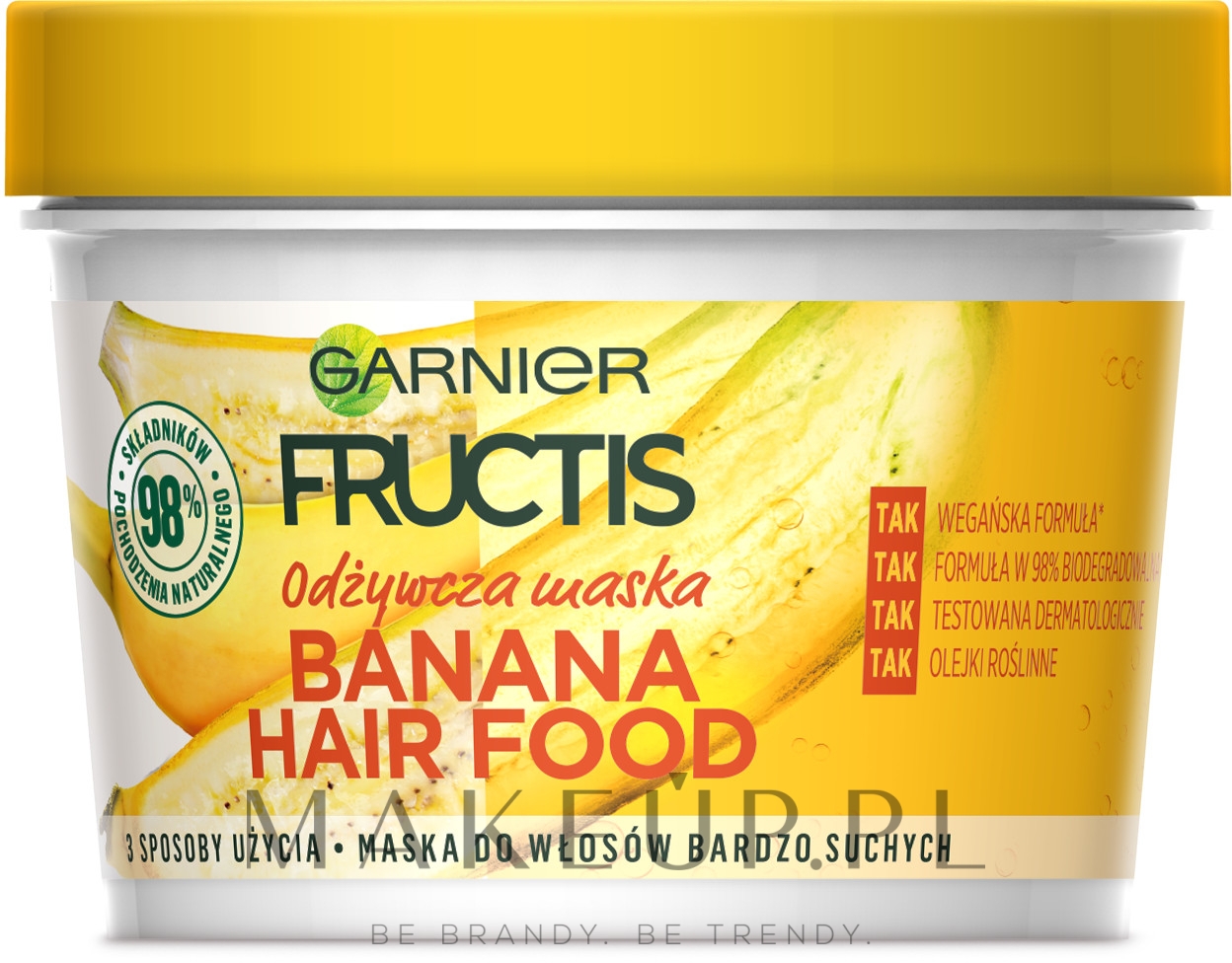 Garnier Fructis Banana Hair Food - Odżywcza maska do włosów bardzo suchych — Zdjęcie 390 ml