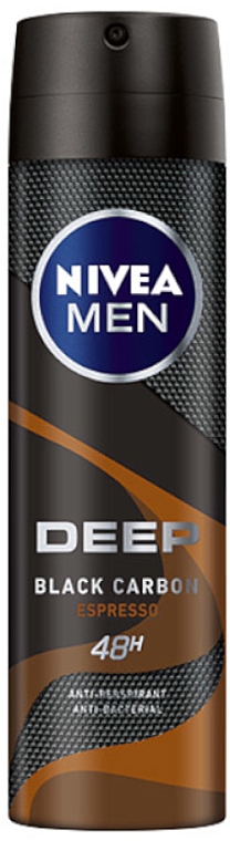 Antyperspirant w sprayu dla mężczyzn - NIVEA MEN Deep Black Carbon Espresso Anti-Perspirant — Zdjęcie N1