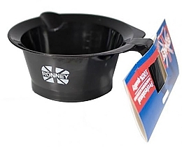 PRZECENA! Pojemnik na farbę z uchwytem, 260 ml, czarny - Ronney Professional Tinting Bowl With Rubber RA 00168 * — Zdjęcie N2