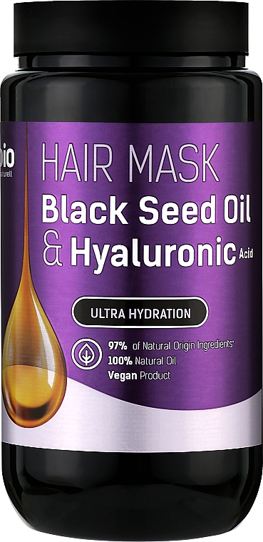 Maska do włosów Black Seed Oil & Hyaluronic Acid - Bio Naturell Hair Mask Ultra Hydration