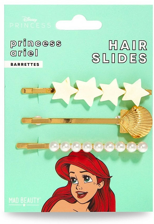 Zestaw spinek do włosów, 3 szt. - Mad Beauty Disney POP Princess Hair Slides Ariel — Zdjęcie N1