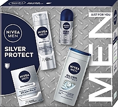 Kup Zestaw - NIVEA MEN Silver Protect Collection (ash/balm/100ml + foam/200ml + shower/gel/250ml + deo/50ml)