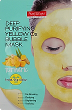 Maska tlenowa do głębokiego oczyszczania twarzy Kurkuma - Purederm Deep Purifying Yellow O2 Bubble Mask — Zdjęcie N1