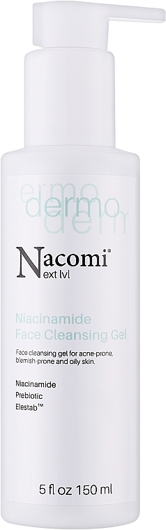 Detoksykujący żel do twarzy z węglem aktywnym - Nacomi Next Level Dermo Niacinamide Facial Cleansing Gel  — Zdjęcie N1