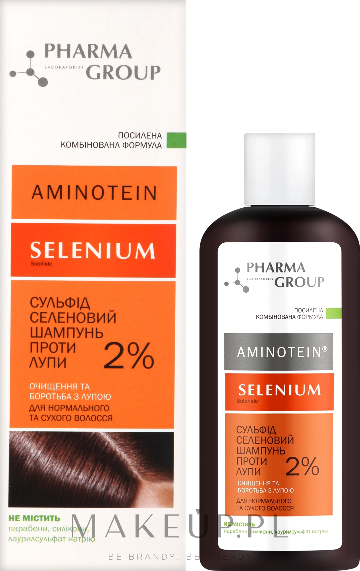 Szampon przeciwłupieżowy z siarczkiem selenu do włosów normalnych i suchych - Pharma Group Aminotein Shampoo — Zdjęcie 150 ml