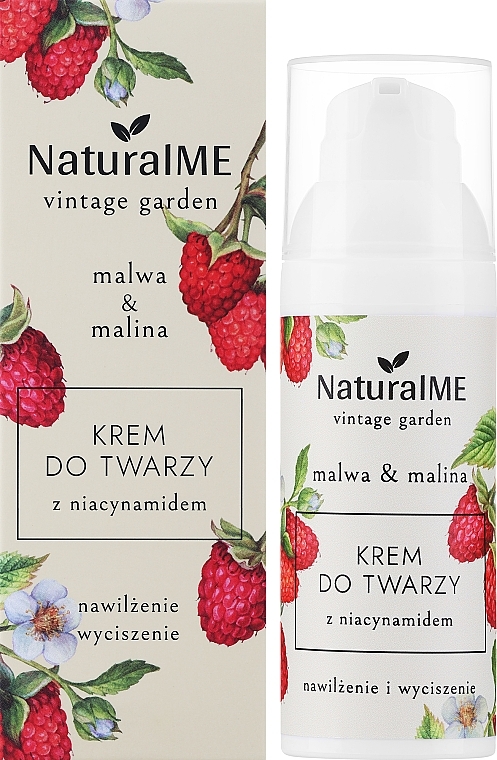 Krem do twarzy - NaturalME Vintage Garden Malwa & Raspberry Moisturizing & Calming Cream With Niacinamide — Zdjęcie N2