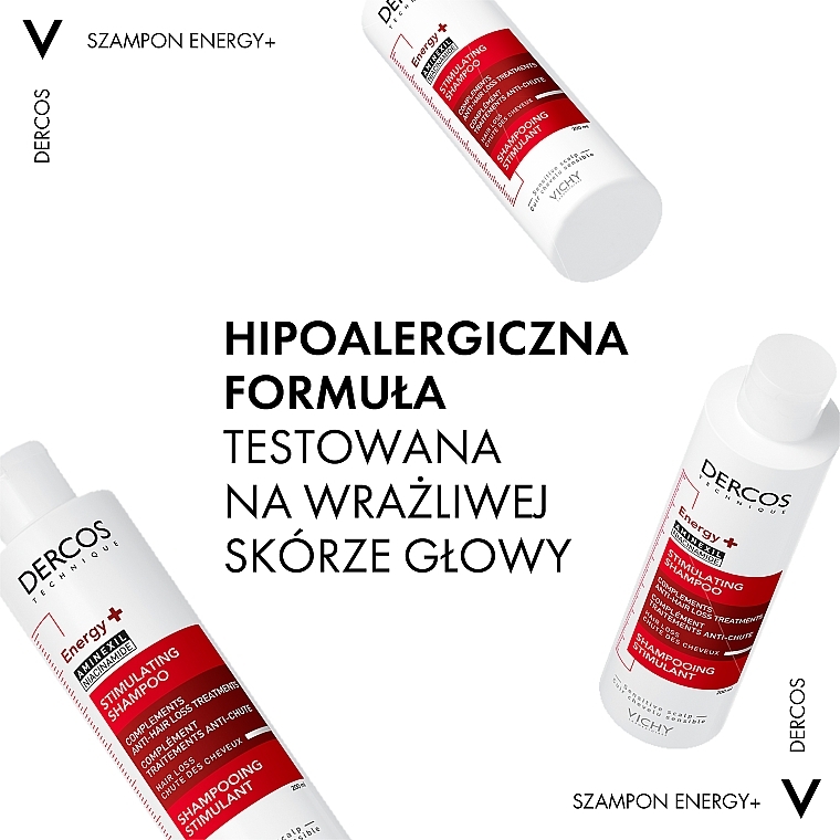 PRZECENA! Wzmacniający szampon przeciw wypadaniu włosów Aminexil - Vichy Dercos Energising+ Shampoo * — Zdjęcie N6