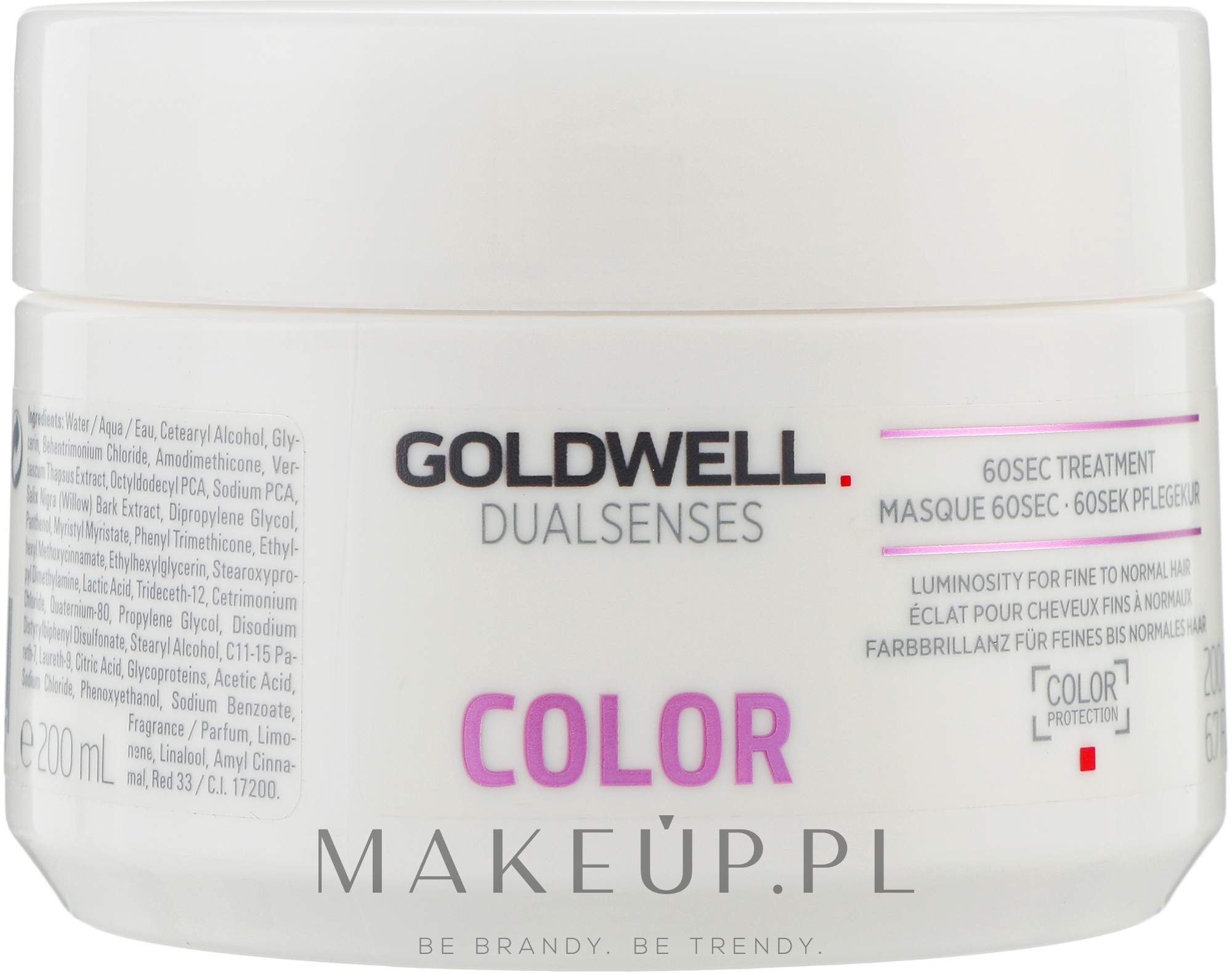 60-sekundowa kuracja nabłyszczająca do włosów cienkich i normalnych - Goldwell Dualsenses Color 60sec Treatment — Zdjęcie 200 ml