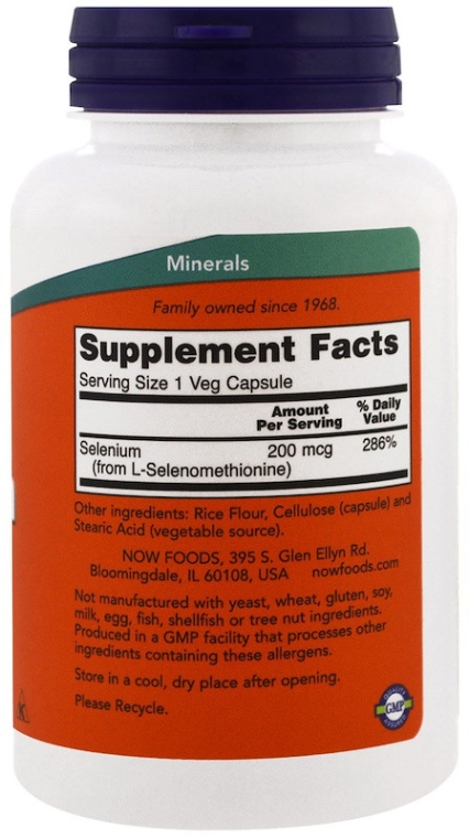 Kapsułki Selen 200 mcg - Now Foods Selenium Essential Mineral — Zdjęcie N4