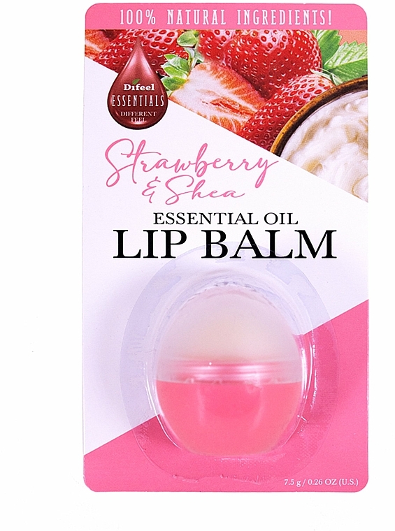Balsam do ust Truskawka i masło shea - Difeel Essentials Strawberry & Shea Lip Balm — Zdjęcie N1