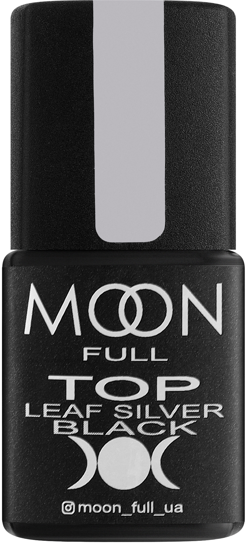 Top coat do lakieru hybrydowego bez lepkiej warstwy - Moon Full Top Leaf Silver Black — Zdjęcie 8 ml