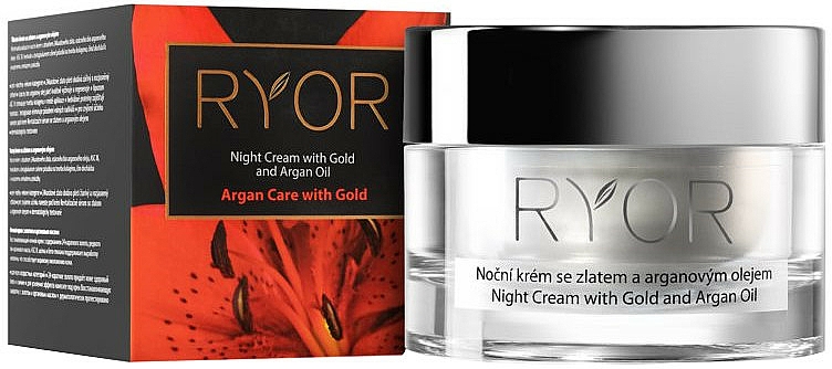 Krem do twarzy na noc ze złotem i olejem arganowym - Ryor Night Cream With Gold And Argan Oil — Zdjęcie N1
