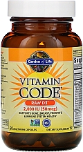 Suplement diety - Garden of Life Vitamin Code Raw D3, 50 mcg — Zdjęcie N2