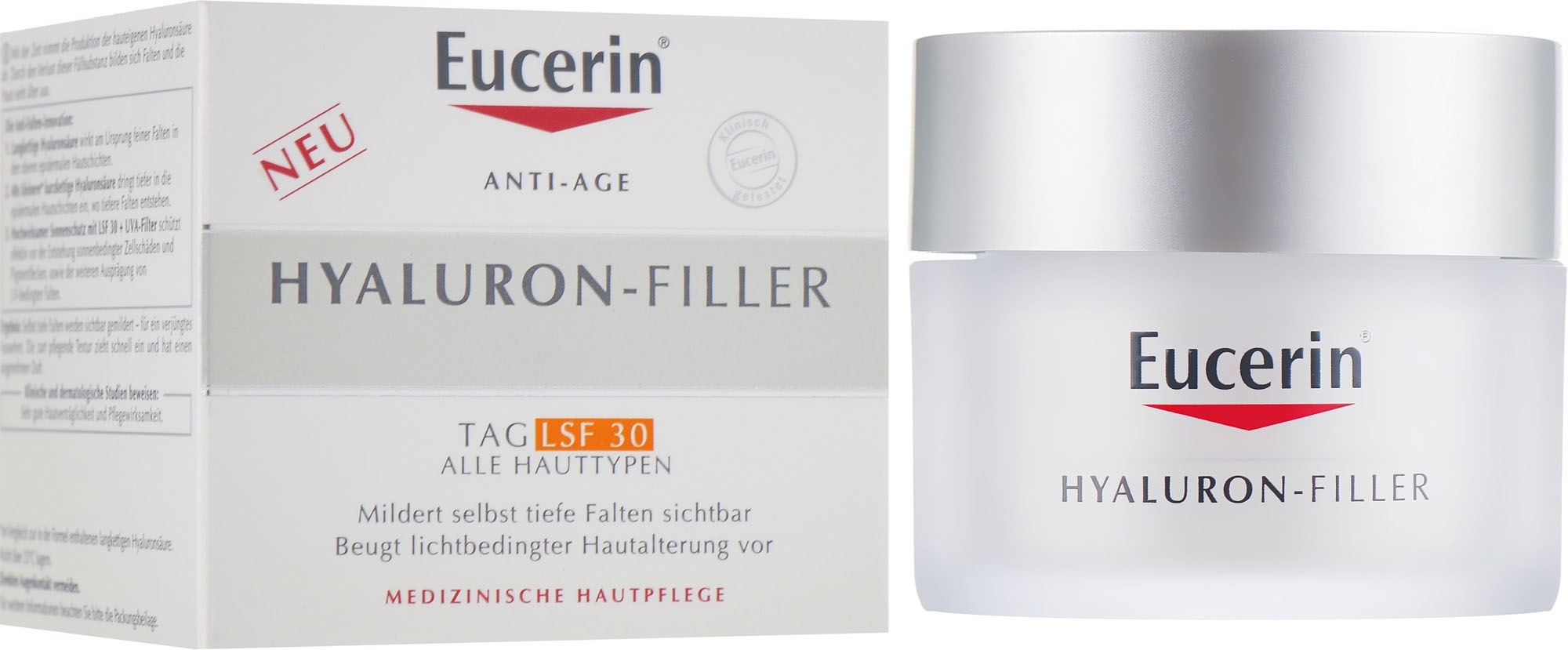 Przeciwstarzeniowy krem do twarzy na dzień SPF 30 - Eucerin Hyaluron-Filler Cream — Zdjęcie 50 ml