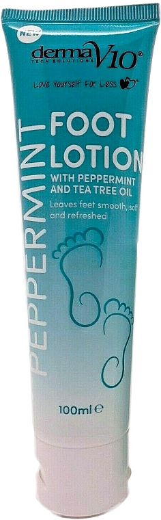 Nawilżający lotion do stóp z miętą - Derma V10 Moisturising Foot Lotion Peppermint Tea Tree Oil Menthol — Zdjęcie N1