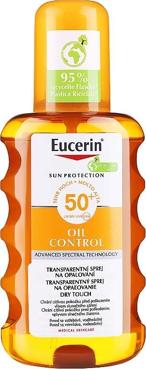Transparentny spray ochronny (SPF 50) - Eucerin Sun Spray Transparent SPF 50 — Zdjęcie N1