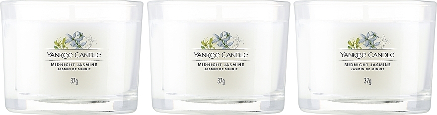 Zestaw świec zapachowych Jaśmin o północy - Yankee Candle Midnight Jasmine (candle/3x37g) — Zdjęcie N2