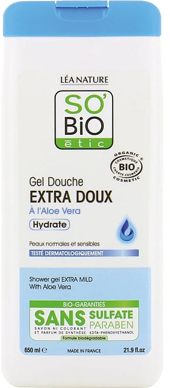 Żel pod prysznic - So'Bio Etic Extra Gentle Aloe Vera Body Wash — Zdjęcie N1
