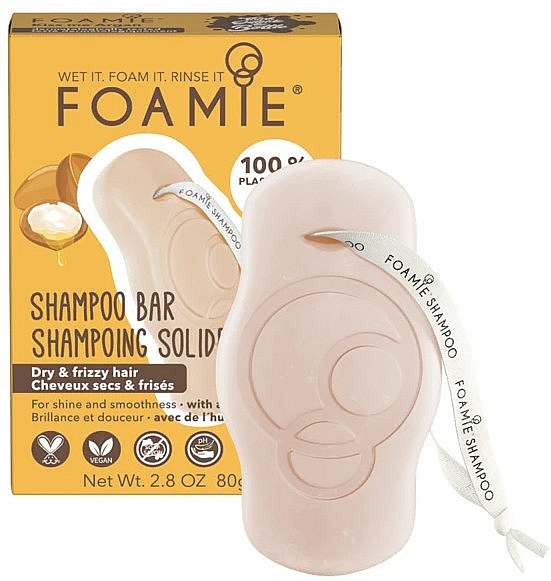 Twardy szampon do włosów przesuszonych i kręconych - Foamie Kiss Me Argan Shampoo Bar — Zdjęcie N1