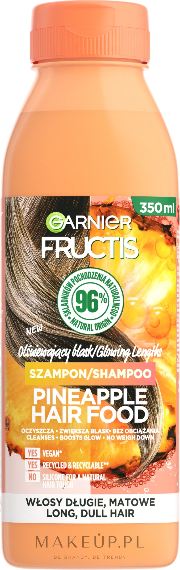Szampon do długich matowych włosów Ananas - Garnier Fructis Hair Food Pineapple — Zdjęcie 350 ml