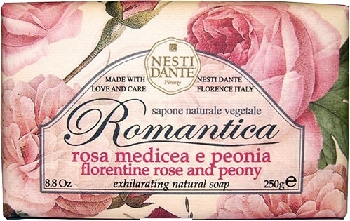Naturalne mydło w kostce Róża florencka i piwonia - Nesti Dante Romantica