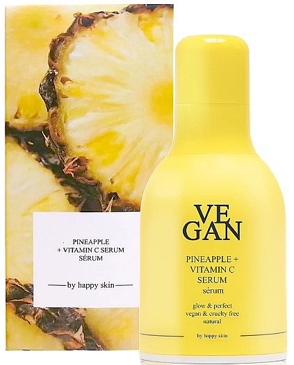 Rozjaśniające serum do twarzy z ekstraktem ananasa i witaminą C - Vegan By Happy Skin Pineapple + Vitamin C Serum — Zdjęcie N2