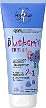 Kup Naturalny szampon i żel pod prysznic 2 w 1 dla dzieci - 4Organic Blueberry Friends Natural Shampoo & Shower Gel 2 in 1