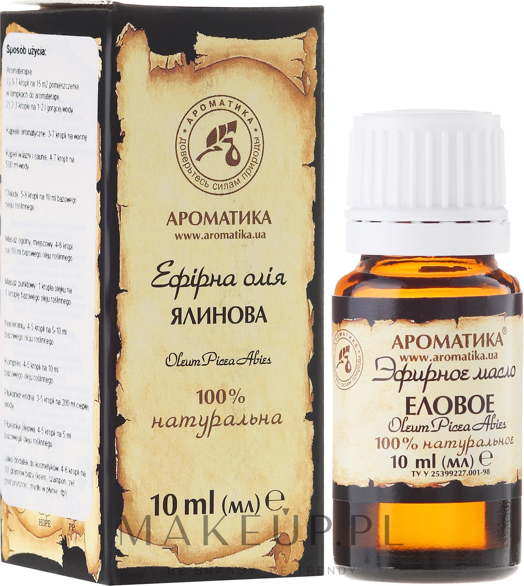 100% naturalny olejek świerkowy - Aromatika — Zdjęcie 10 ml