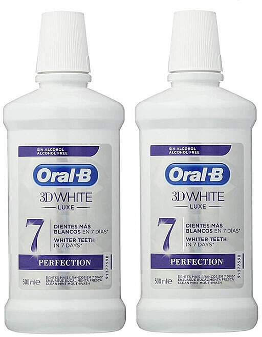 Zestaw do twarzy - Oral-b 3D White Luxe Perfection (mouthwash/2x500ml) — Zdjęcie N1