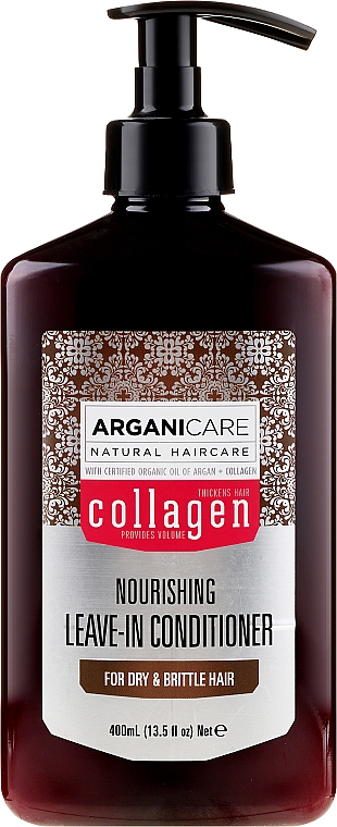 Odżywka bez spłukiwania do włosów suchych i łamliwych - Arganicare Collagen Nourishing Leave-In Conditioner