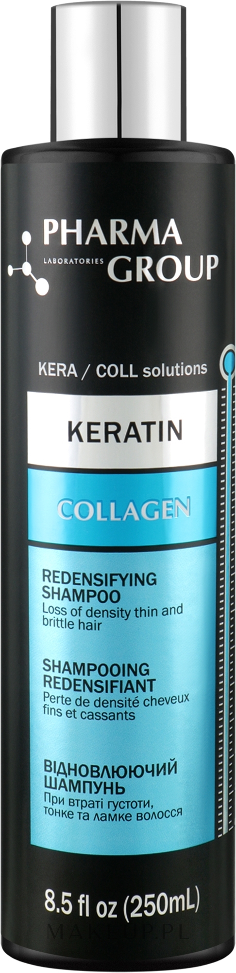 Regenerujący szampon do włosów z keratyną i kolagenem - Pharma Group Laboratories Keratin + Collagen Redensifying Shampoo — Zdjęcie 250 ml