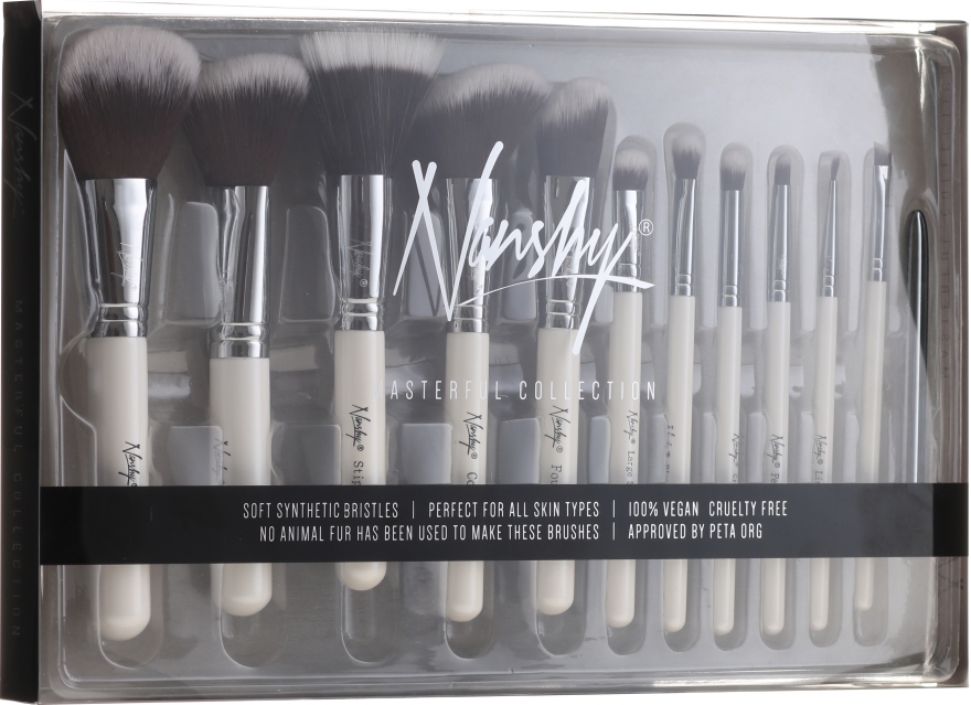 Zestaw pędzli do makijażu - Nanshy Masterful Collection Pearlescent White Brush Set — Zdjęcie N1