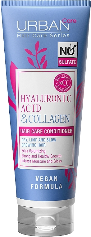 Odżywka z kwasem hialuronowym i kolagenem do włosów suchych i wolno rosnących - Urban Care Hyaluronic Acid & Collagen Hair Care Conditioner — Zdjęcie N1