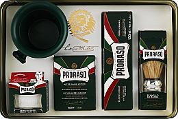 Zestaw - Proraso Classic Full Shaving Metal Box (cr 100 ml + sh/cr 150 ml + ash/cr 100 ml + brush + glass) — Zdjęcie N3