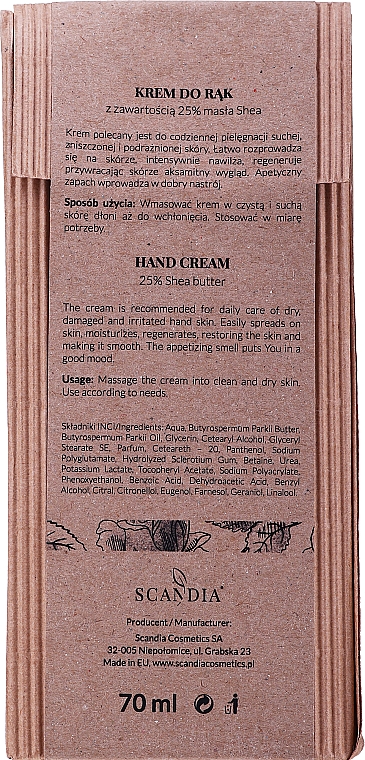 Krem do rąk Róża - Scandia Cosmetics Hand Cream 25% Shea Rose — Zdjęcie N3