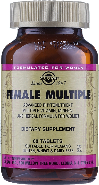 Kompleks witamin dla kobiet - Solgar Female Multiple — Zdjęcie N5
