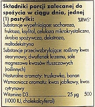 Witamina D3 1000 IU do ssania o smaku truskawkowo-bananowym - Solgar Vitamin D3 1000 IU — Zdjęcie N3