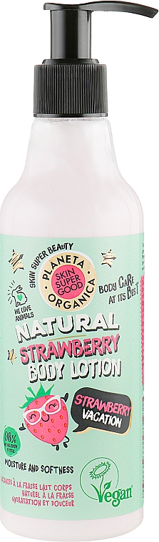 Naturalny balsam do ciała Truskawka - Planeta Organica Skin Super Good Strawberry Vacation Natural Body Lotion