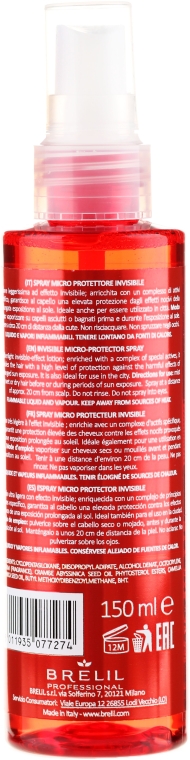 Ochronny spray do włosów przed opalaniem i po nim - Brelil Solaire Micro Protector Invisibile Spray — Zdjęcie N2