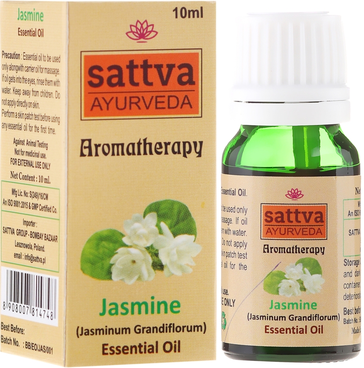 Olejek jaśminowy - Sattva Ayurveda Aromatherapy Jasmine Essential Oil — Zdjęcie N1