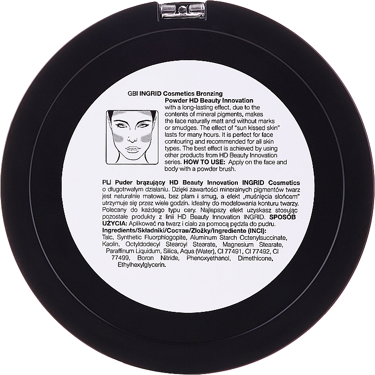 Puder brązujący - Ingrid Cosmetics HD Beauty Innovation Bronzing Powder — Zdjęcie N4