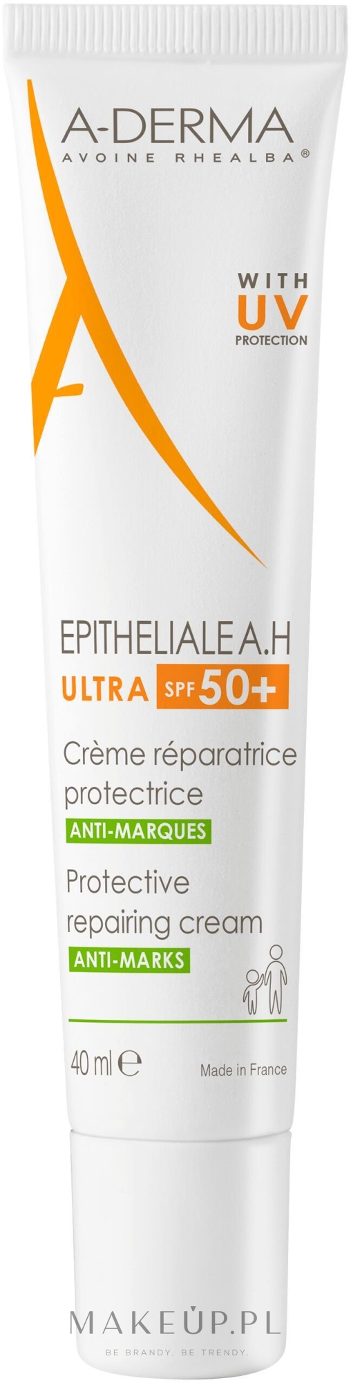 Regenerujący krem ochronny do twarzy - A-Derma Epitheliale A.H Ultra SPF50 Protective Repairing Cream — Zdjęcie 40 ml