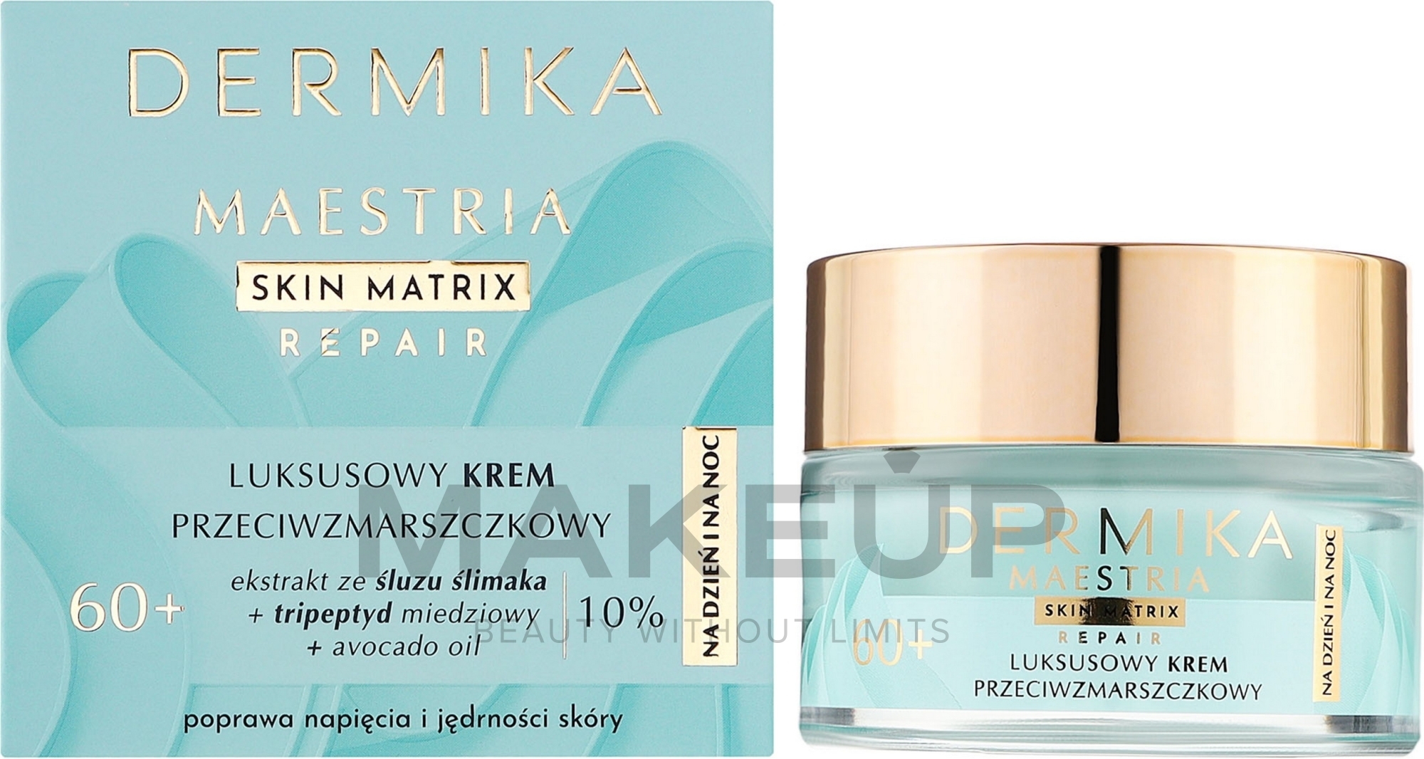 Luksusowy krem przeciwzmarszczkowy 60+ na dzień i na noc dla skóry dojrzałej, w tym wrażliwej - Dermika Maestria Skin Matrix — Zdjęcie 50 ml