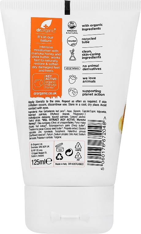Krem do stóp Miód manuka - Dr Organic Bioactive Skincare Organic Manuka Honey Foot & Heel Cream  — Zdjęcie N2